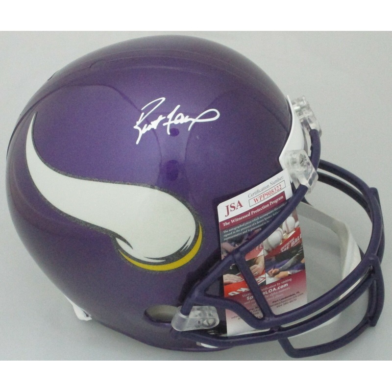 Vikings BRETT FAVRE Signed Full Size Replica Helmet AUTO – 2016 HOF – JSA