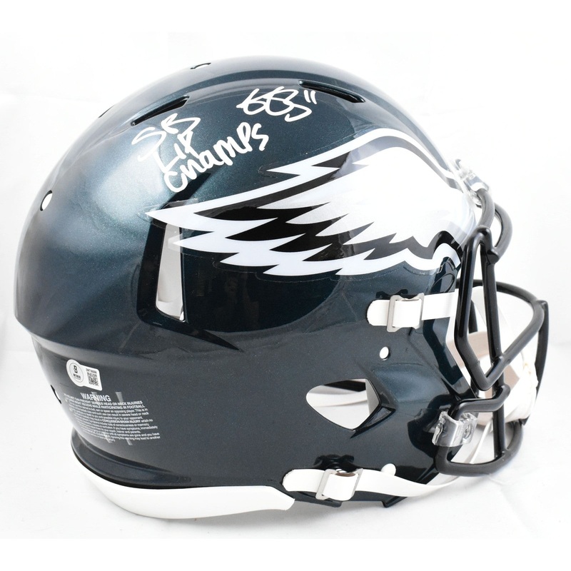 AJ Brown Autographed Eagles F/S Speed Authentic Helmet SB Champs Beckett Holo