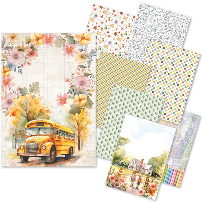 Ciao Bella Back to School A5 Rice Paper Mixed (8pcs)