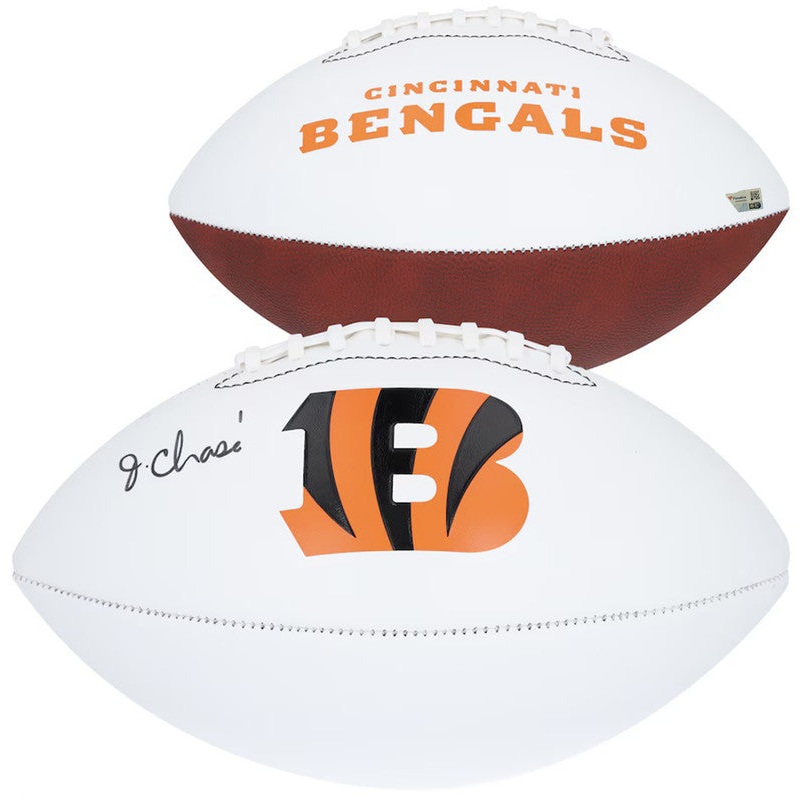 Ja’Marr Chase Autographed Cincinnati Bengals White Panel Football Fanatics