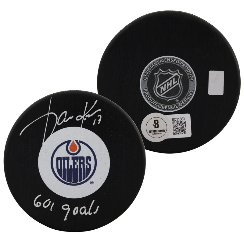 Oilers Jari Kurri 601 Goals Signed Official NHL Hockey Puck BAS #BQ31563