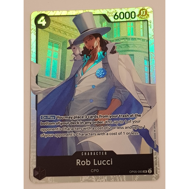 One Piece Card Game OP-05 Awakening of the New Era Rob Lucci #OP05-093 SR Foil Trading Card