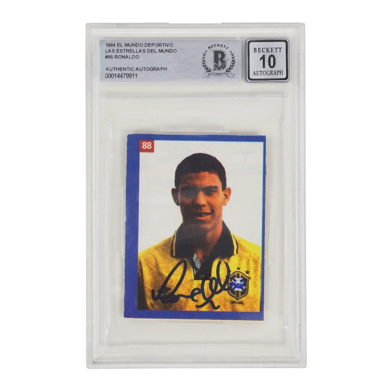 Ronaldo Nazario Signed 1994 El Mundo Deportivo Rookie Card #88 – BGS 10