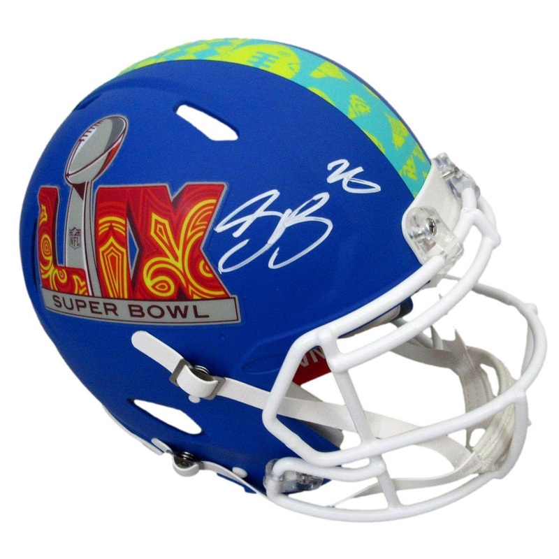 Saquon Barkley Signed Blue SB LIX Full Size Authentic Helmet Eagles PSA 195228