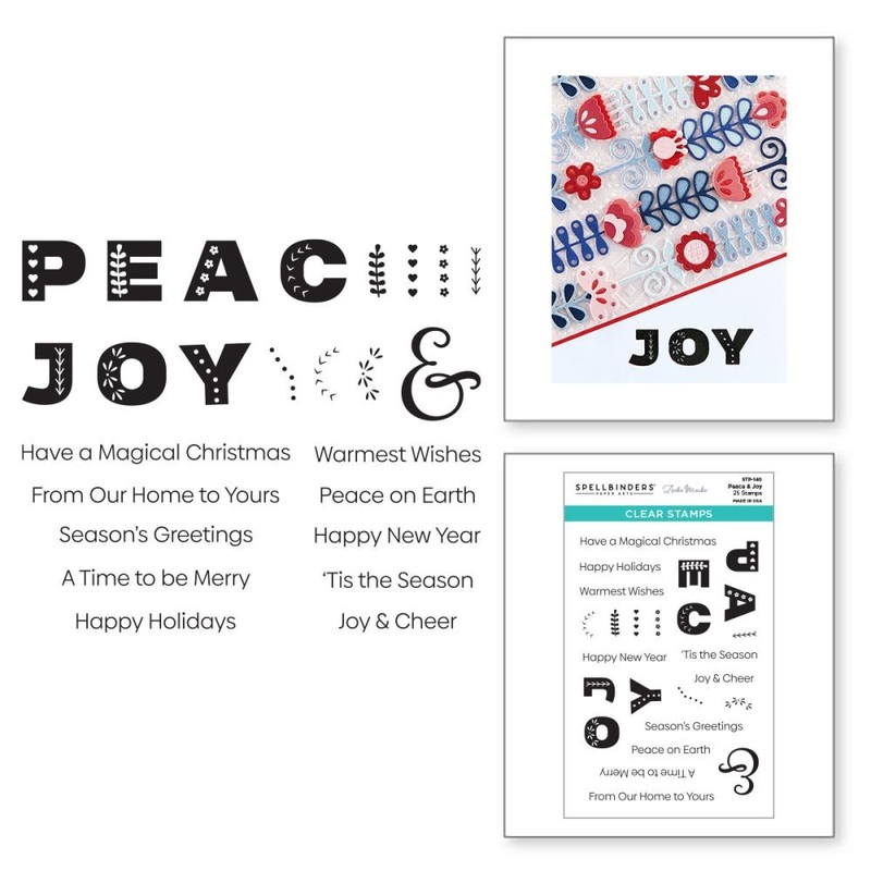 Spellbinders Clear Acrylic Stamps By Zsoka Marko Peace & Joy -Winter Tales