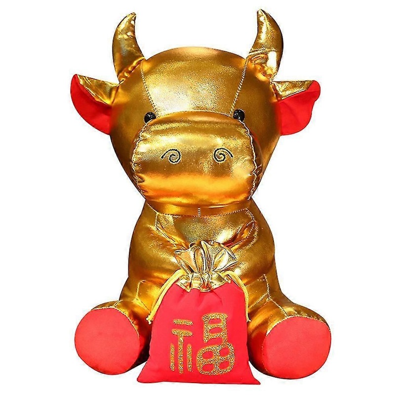 1pc 2021 Year Of The Ox Ornament Plush Cow Pendant
