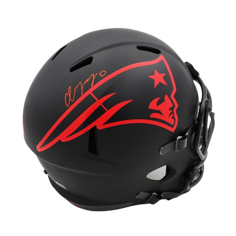 Christian Gonzalez Signed New England Patriots Speed Full Size Eclipse Helmet