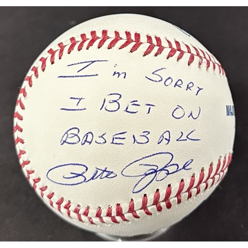 Pete Rose Signed MLB Baseball I’m Sorry I Bet ON Baseball Mint Auto Fanatics Coa