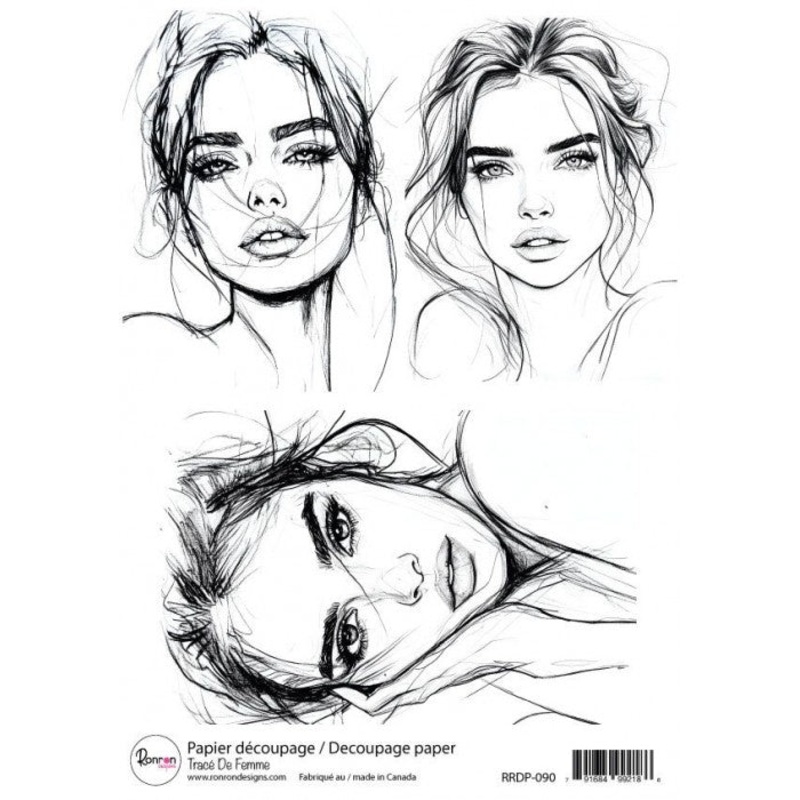 Ronron designs -Papier de riz: Trac De Femme