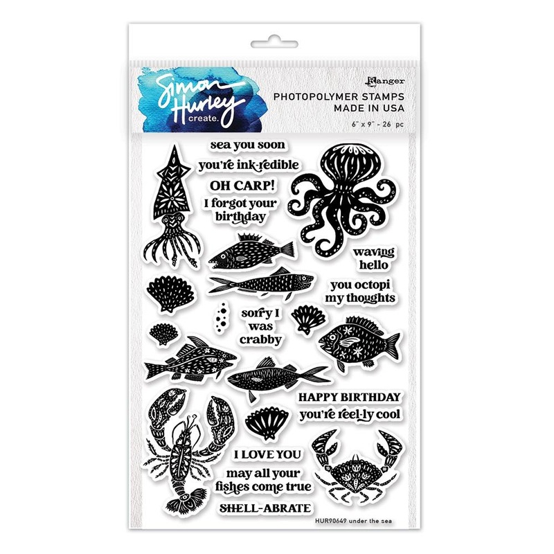 Simon Hurley create. Clear Stamps 6X9 Under The Sea