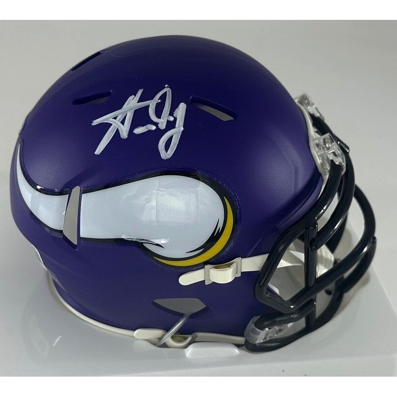 Vikings AARON JONES Signed Riddell Speed Mini Helmet AUTO – BAS