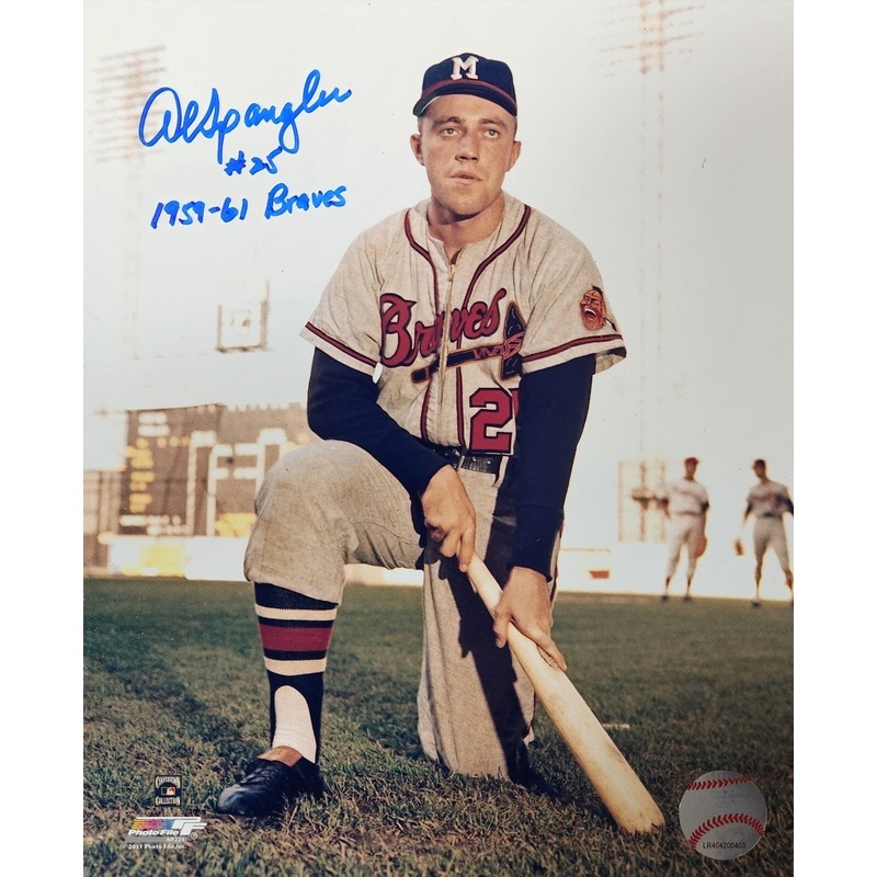 1959-61 Milw. Braves AL SPANGLER Signed 8×10 Photo #2 AUTO