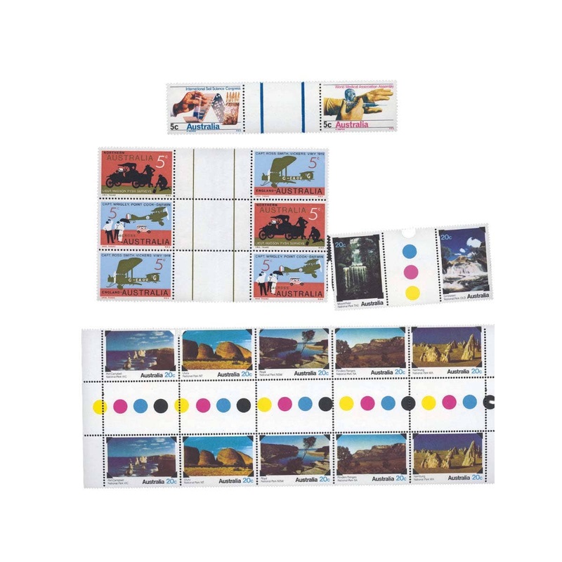 1968-79 Se-Tenant Gutter Pairs 20-Stamp Set Mint Unhinged