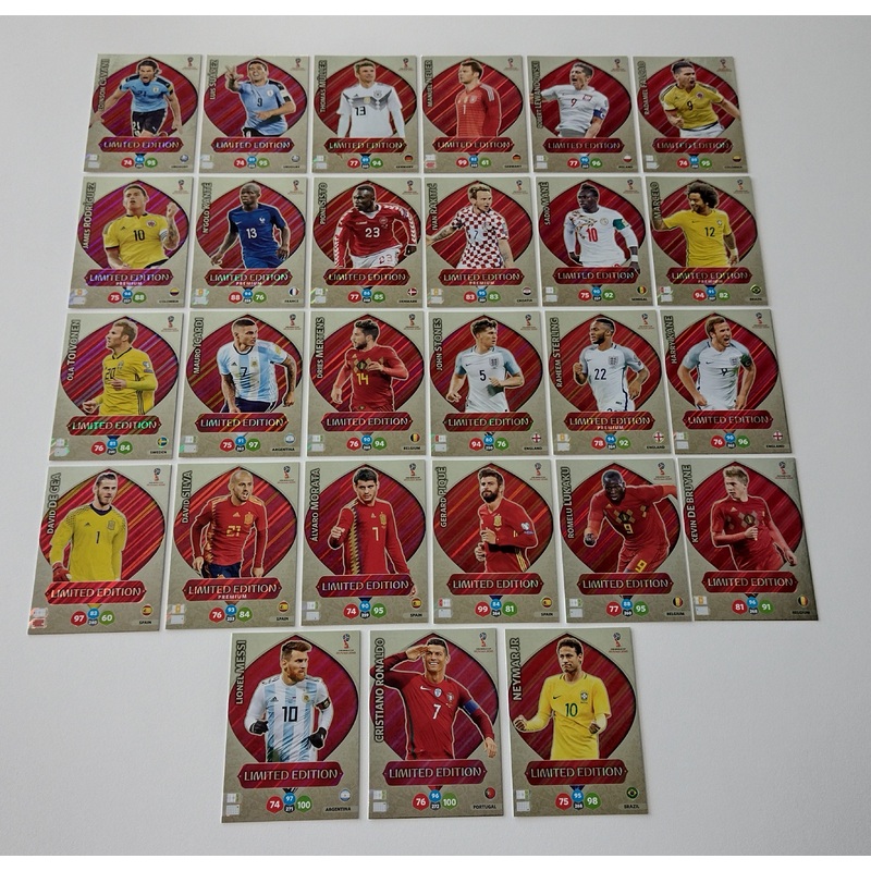 27x Panini Adrenalyn World Cup Russia 2018 Limited Edition Trading Card Lot