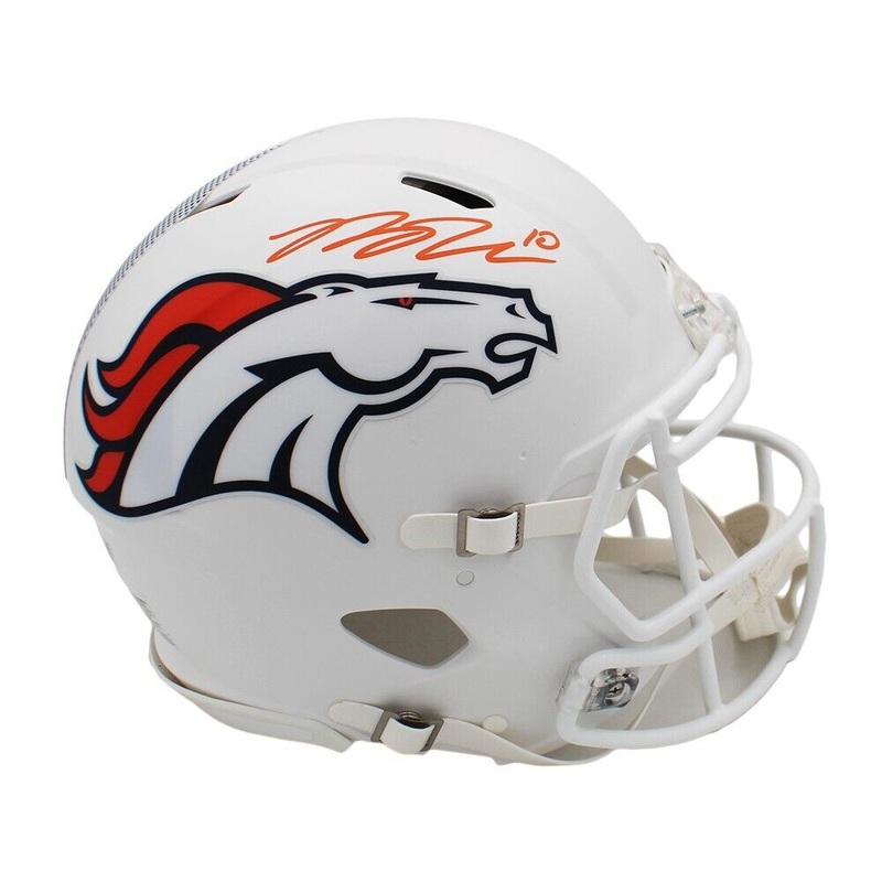 Bo Nix Signed Denver Broncos Speed Authentic Alternate 2024 White NFL Helmet