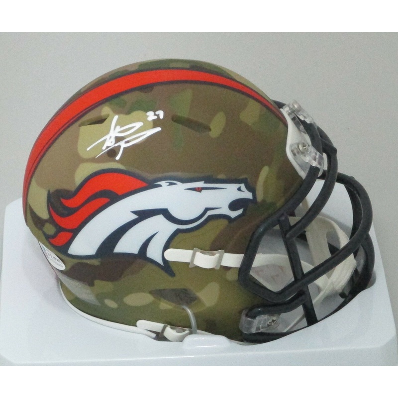Broncos STEVE ATWATER Signed Replica CAMO Speed Mini Helmet AUTO – HOF – BCA