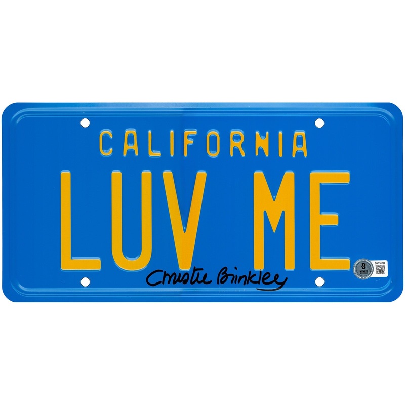 CHRISTIE BRINKLEY AUTOGRAPHED VACATION LICENSE PLATE BECKETT BAS WITNESS 234412