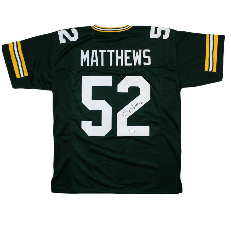 Clay Matthews Signed Green Bay Custom Green Jersey