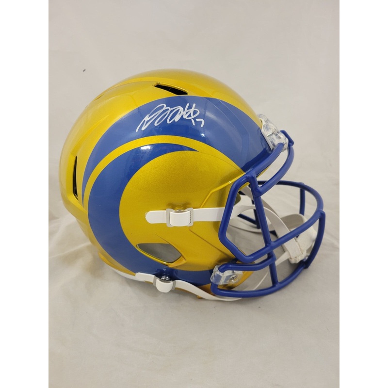 DAVANTE ADAMS SIGNED LA RAMS F/S FLASH SPEED REPLICA HELMET BECKETT QR