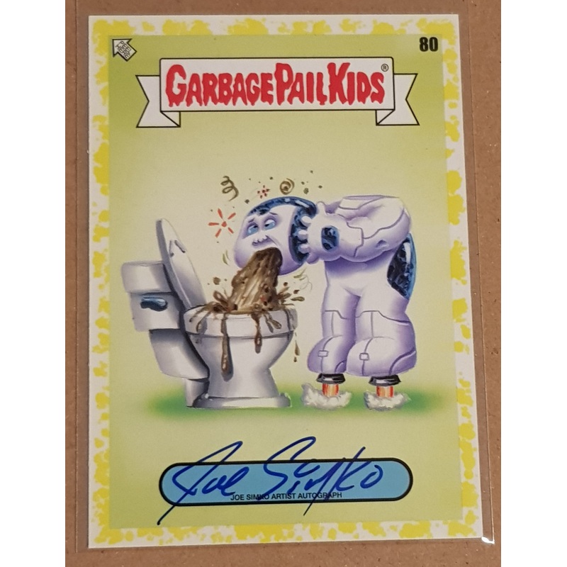 Garbage Pail Kids Intergoolactic Mayhem Barf Bot Bob #80 Joe Simko Gold Parallel /50 Autograph Card