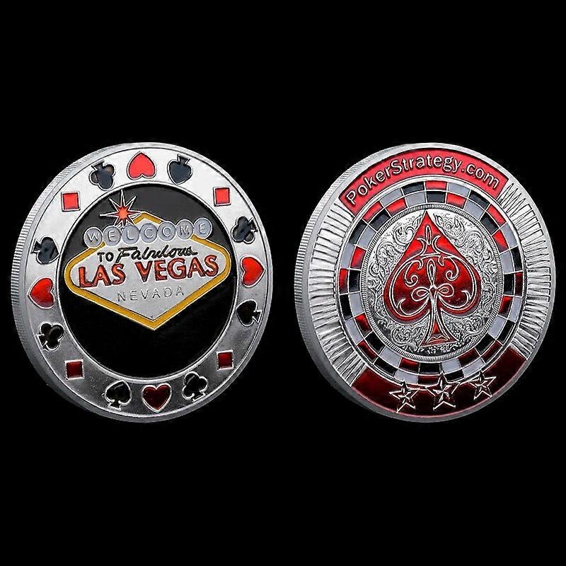 [] Las Vegas Guard Token Coin Lucky Poker Chip Souvenir Coin Red Peach Heart Good Fortune Challenge Coin Collectible