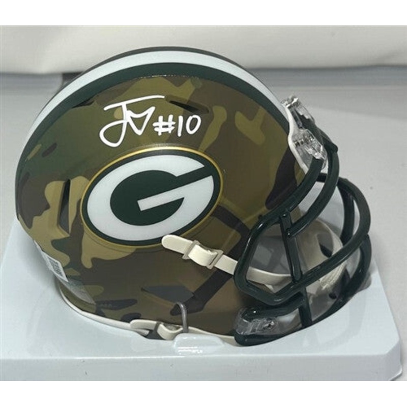 Packer Quarterback JORDAN LOVE Signed Riddell CAMO Speed Mini Helmet AUTO – BAS