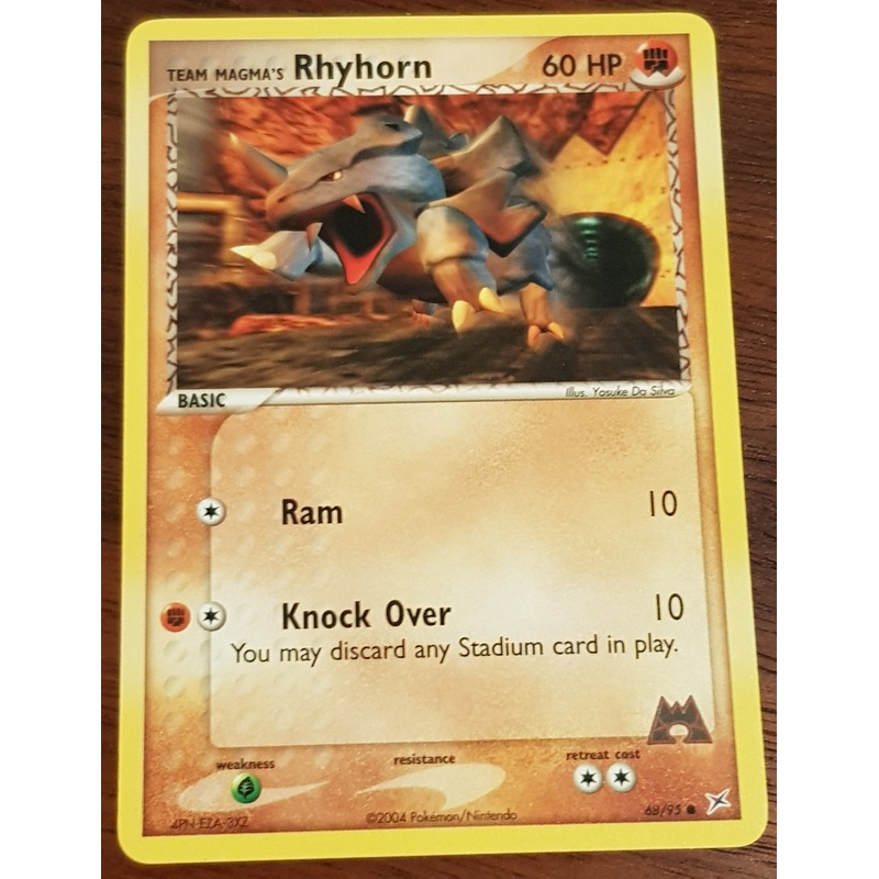 Pokemon EX Team Magma vs Team Aqua Rhyhorn #68/95 Non-Holo Trading Card