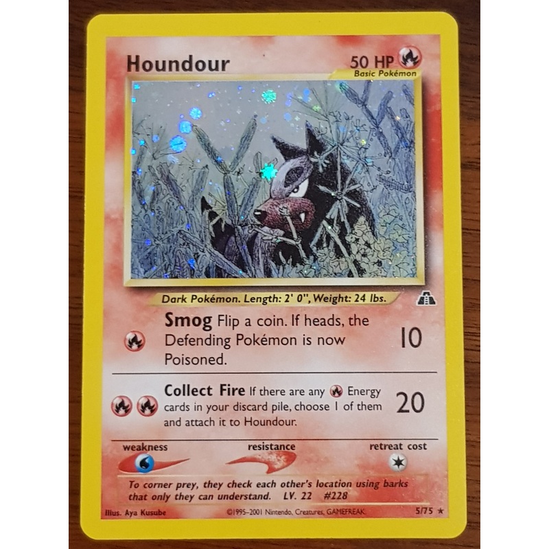 Pokemon Neo Discovery Houndour #5/75 Holo Trading Card