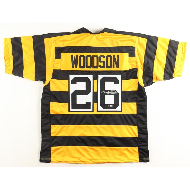 Rod Woodson Signed Pittsburgh Steelers Bumble Bee Throwback Jersey (Beckett) D.B