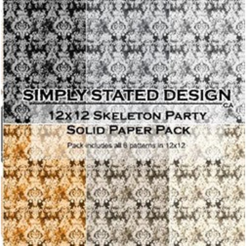 Simply Stated – Skeleton Party 12×12 Solid Paper Pack