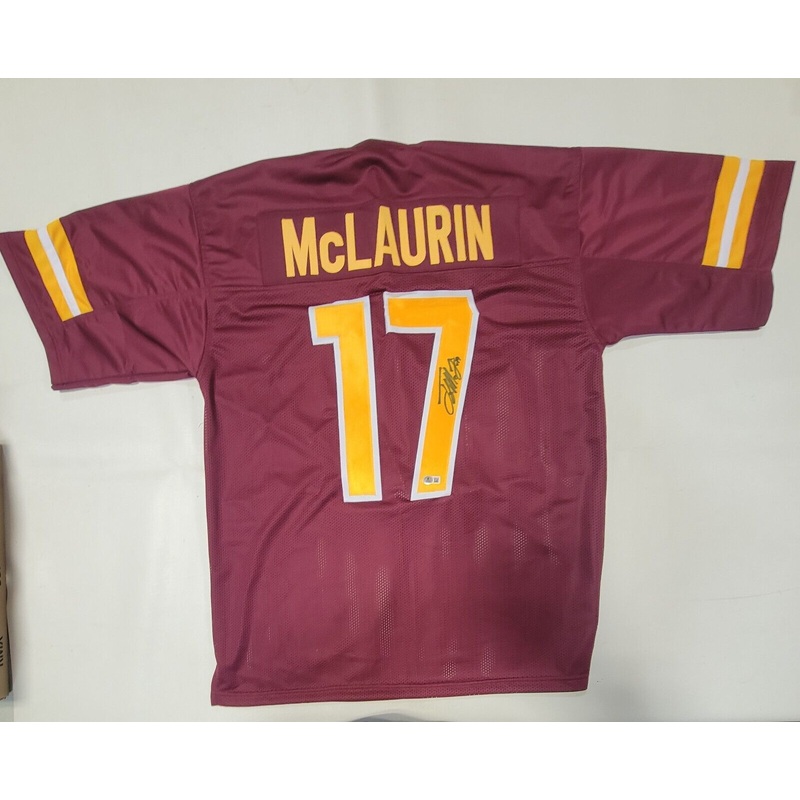 TERRY MCLAURIN SIGNED AUTOGRAPHED CUSTOM PRO STYLE CUSTOM XL JERSEY BECKETT QR