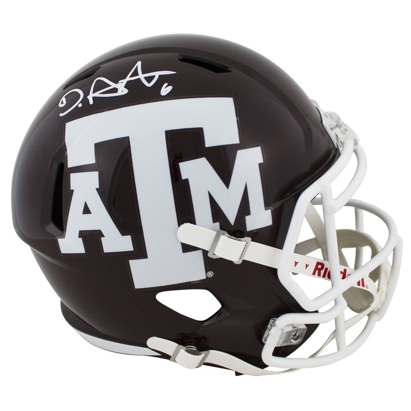 Texas A&M De’Von Achane Signed Full Size Speed Rep Helmet BAS Witnessed