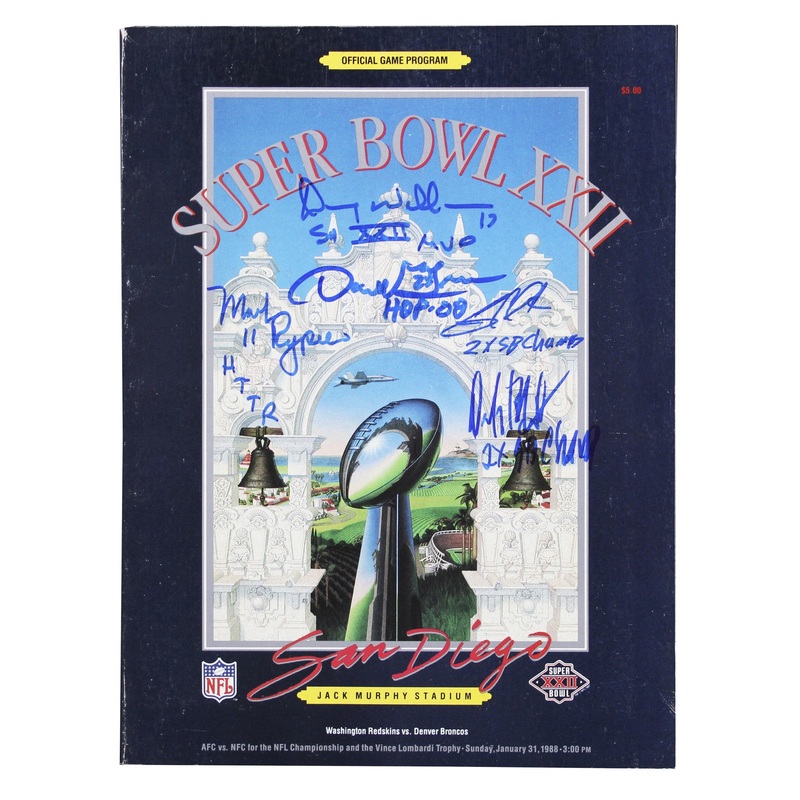 Washington (5) Rypien, Williams, Green, Clark, Manley Signed SB XXII Program BAS