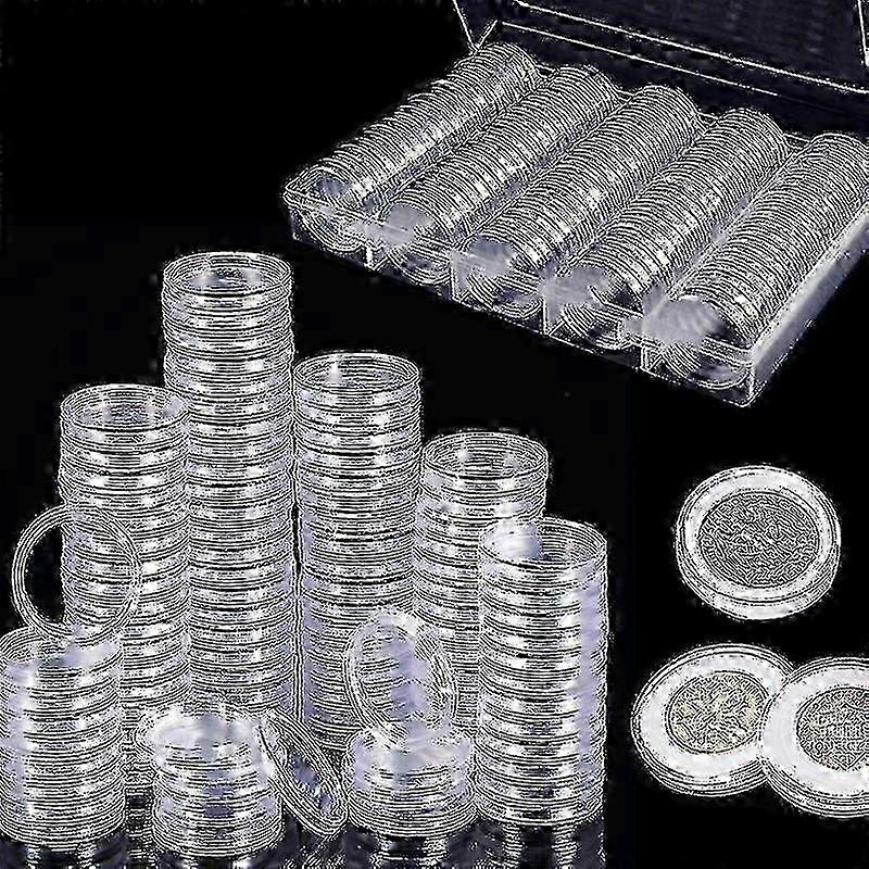 100pcs Airtight Plastic Coin Containers for Long-Term Coin Preservation
