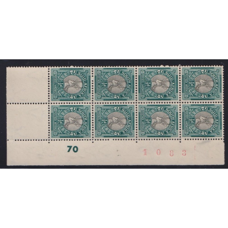 1947  1/2d  CYLINDER  BLOCKS (70) UM – SACC 113