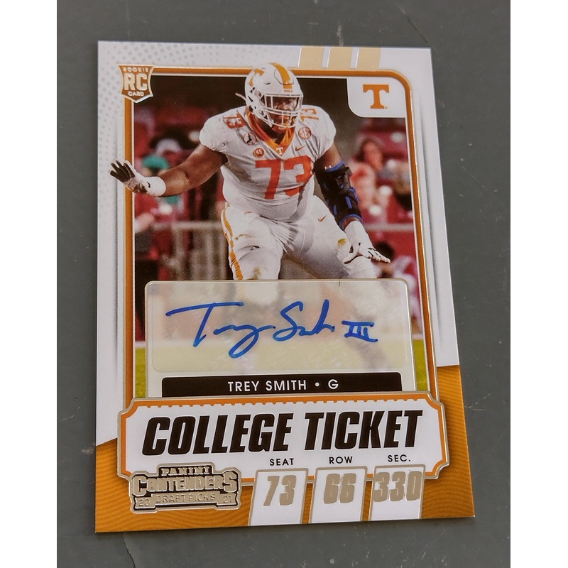 2021 Panini Contenders Draft Picks Trey Smith Autograph Rookie Card