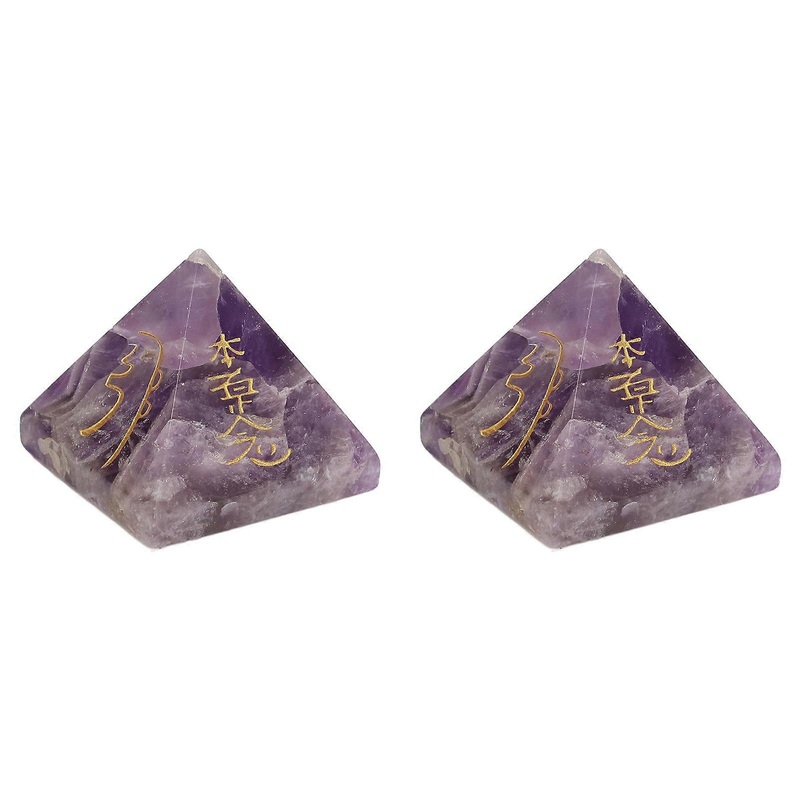 2Pcs Crystal Energy Pyramid Stones for Meditation & Gifts Decor