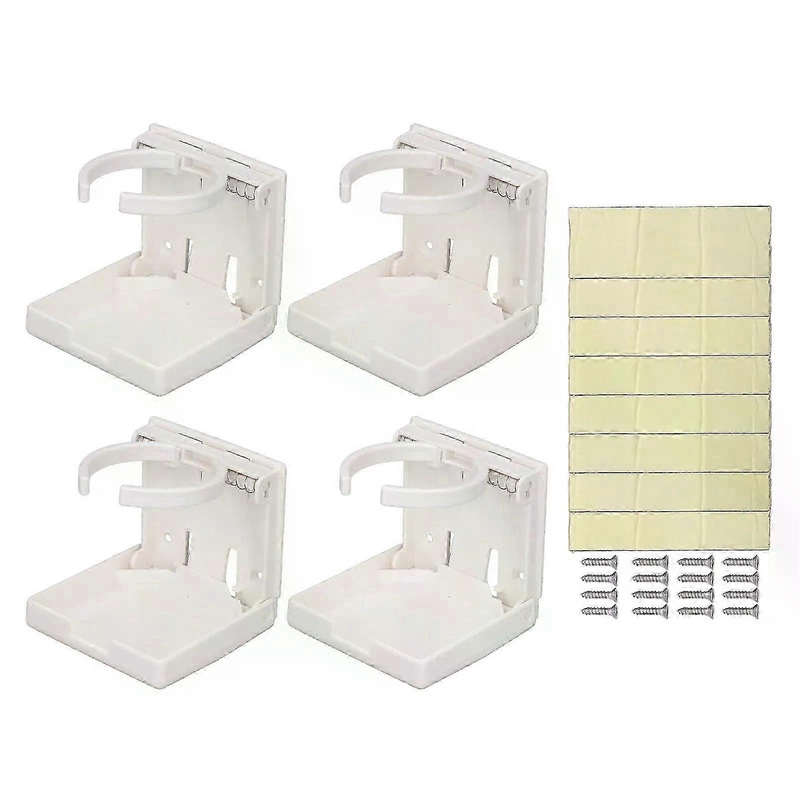 4pcs Foldable Cup Holder Adjustable Drink Mug Holder Stand For Rv Car Ship Vertical Or Wall Mounting