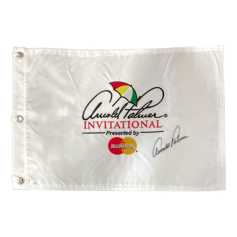 Arnold Palmer Signed Arnold Palmer Invitational White Golf Flag JSA LOA