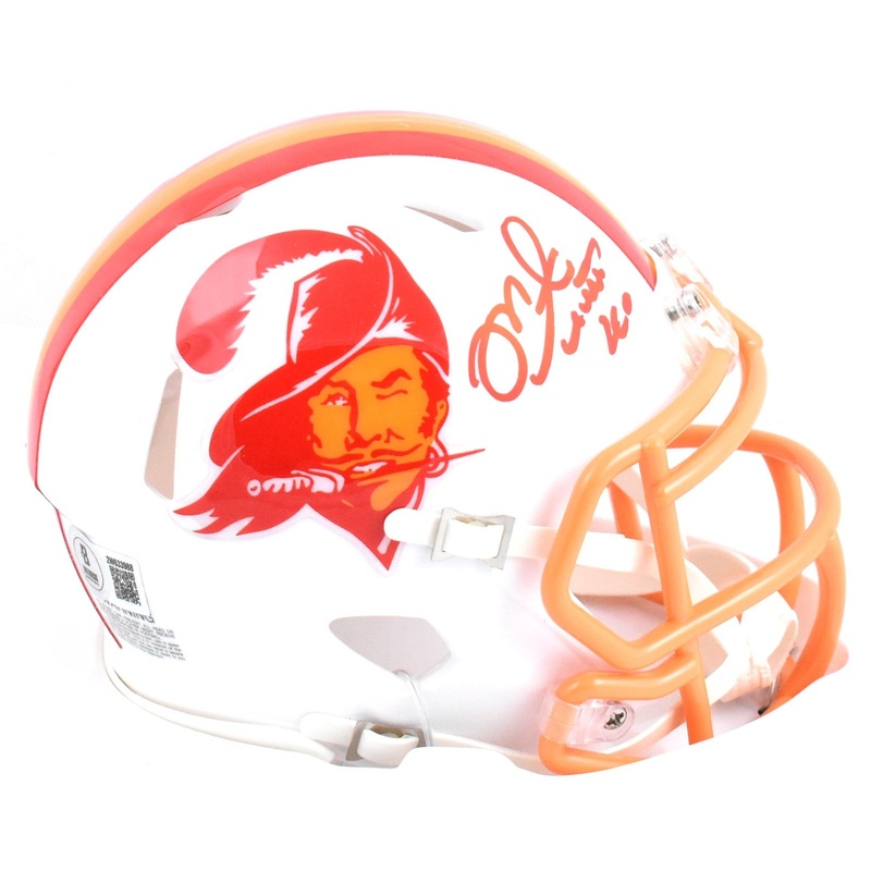 Mike Alstott Autographed Buccaneers 76-96 Speed Mini Helmet – Beckett W Hologram