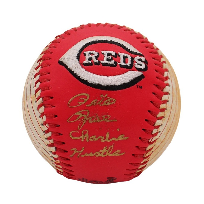 Pete Rose Signed Cincinnati Reds Rawlings Stitched MLB Baseball with Insc