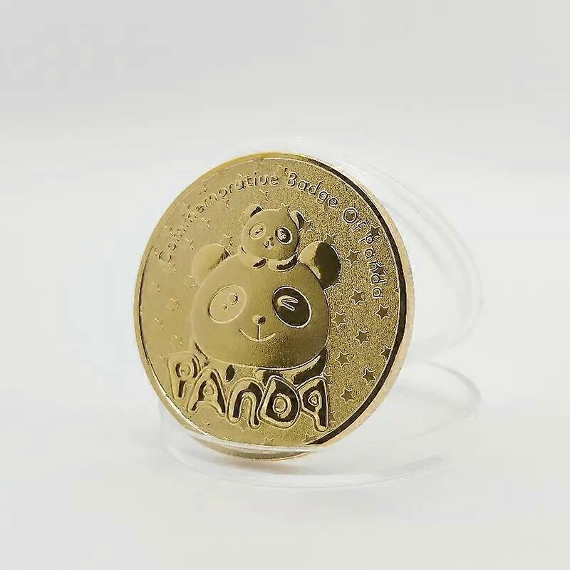 ‘s National Treasure Panda Commemorative Coin Gold Plated Animal Lucky Coins Business Souvenir Gift for Collection Hobby