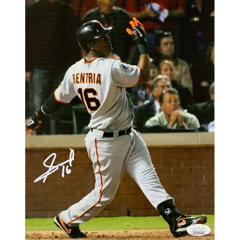 SF Giants WS Champ & MVP EDGAR RENTERIA Signed 8×10 Photo #2 AUTO – JSA