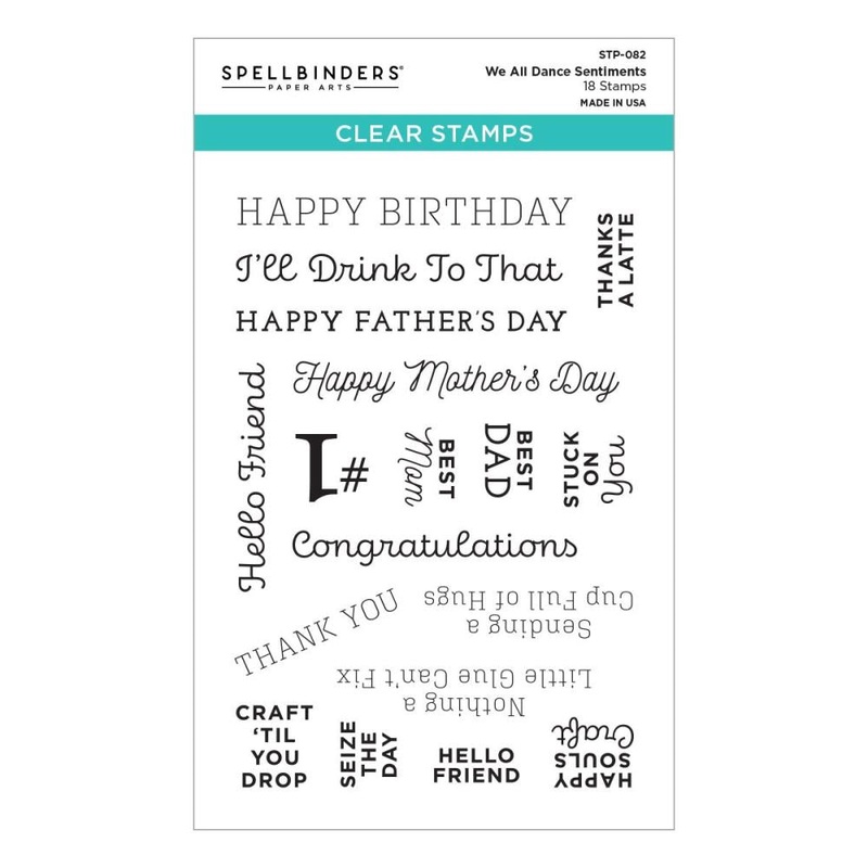 Spellbinders Clear Acrylic Stamps We All Dance Sentiments