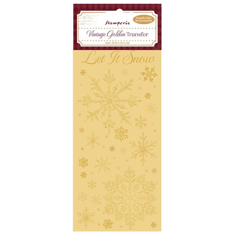 Stamperia – Vintage Golden Transfer 4X8.5 Let It Snow