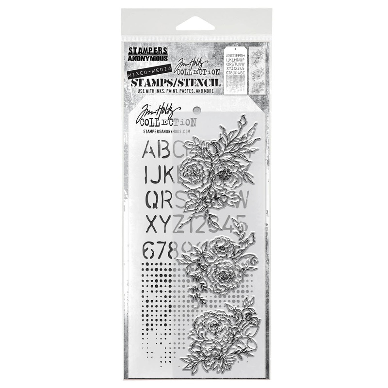 Stampers Anonymous Media #38 Tim Holtz Clear Stamp and Stencil