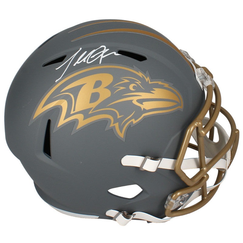 Terrell Suggs Autographed Ravens Full Size ‘Slate’ Speed Helmet Beckett