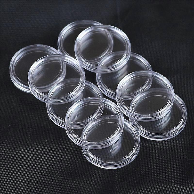 10PCS Transparent Small Round Commemorative Coin Holder For Collection Plastic Clear Capsules Box Dia25mm 32mm 35mm