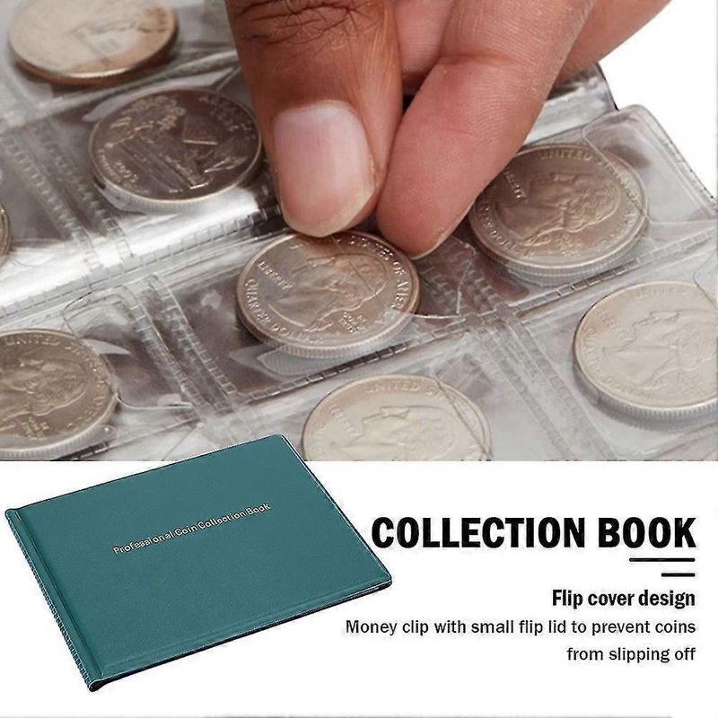 240 Pockets Coin Collection Book Flap Coins Holders Album Waterproof Moisture-proof Portable Multifunctional Collection Supplies
