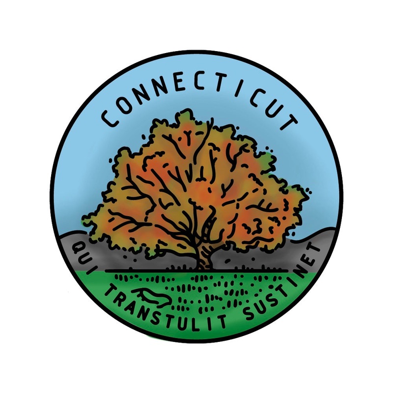 50 States Circles – 2×2 Stamp Set – Connecticut